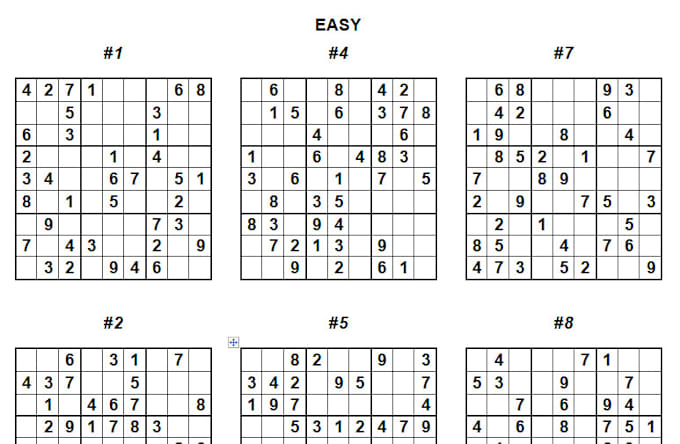 Make you 720 9x9 sudoku puzzles from easy to extream level by Logo247_pro | Fiverr for Free Printable Easy Sudoku Printable