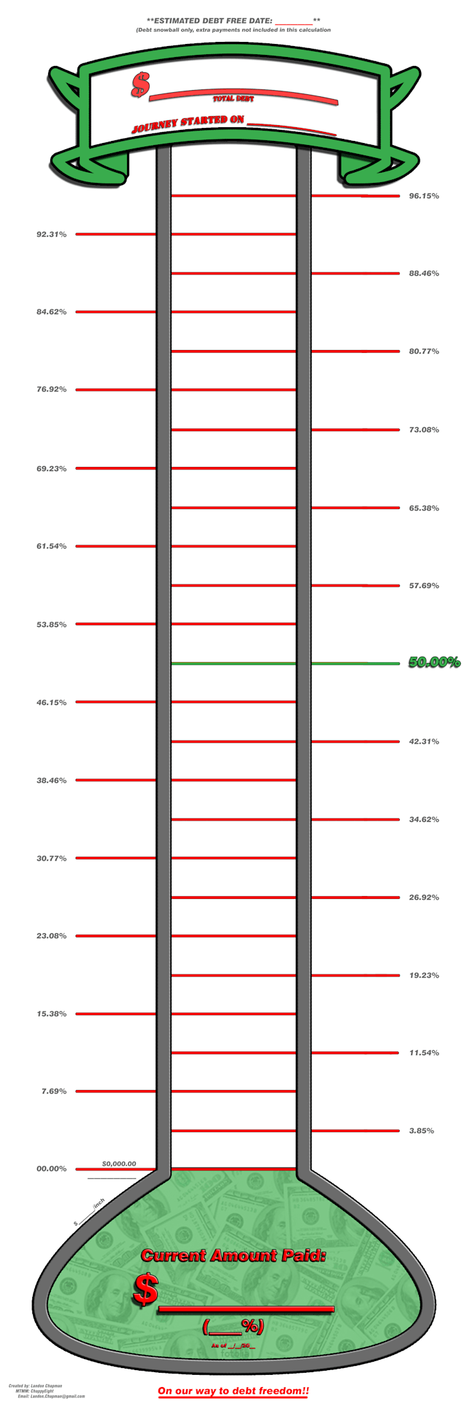 Provide A Custom Debt savings Thermometer By Chappyeight