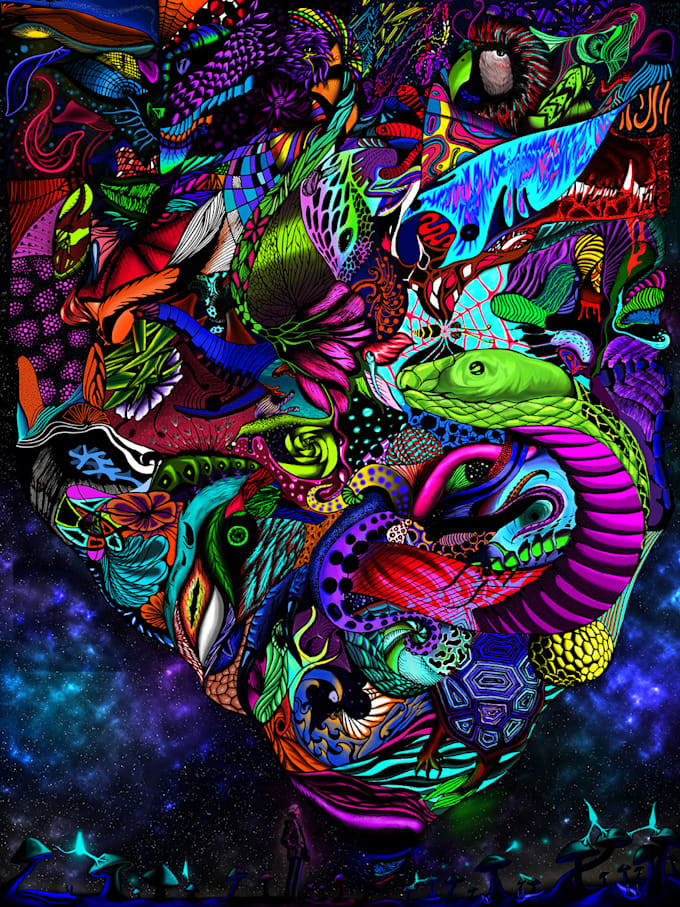 DMT Psychedelia Series: Vibrant Psychedelic Art Collection