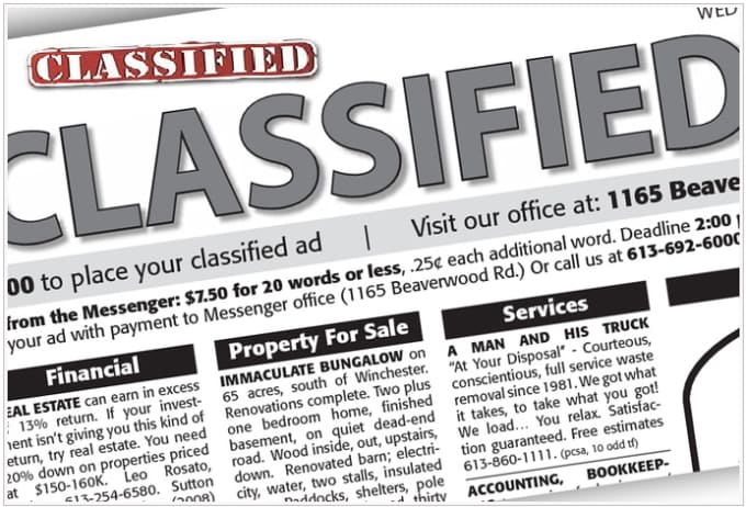 Image result for classified ads