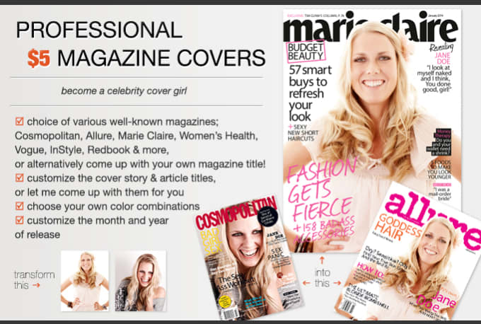 Create a magazine cover by Studion
