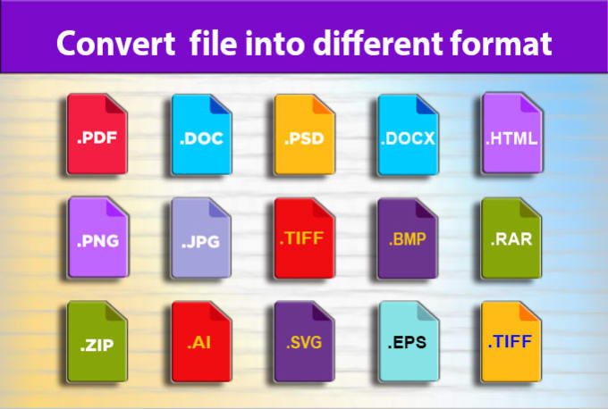 Convert psd, pdf, html, ai, svg, eps, jpg, bmp, doc, zip ...