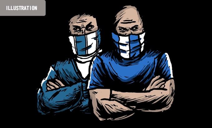 create illustration hooligan, ultras or casual football