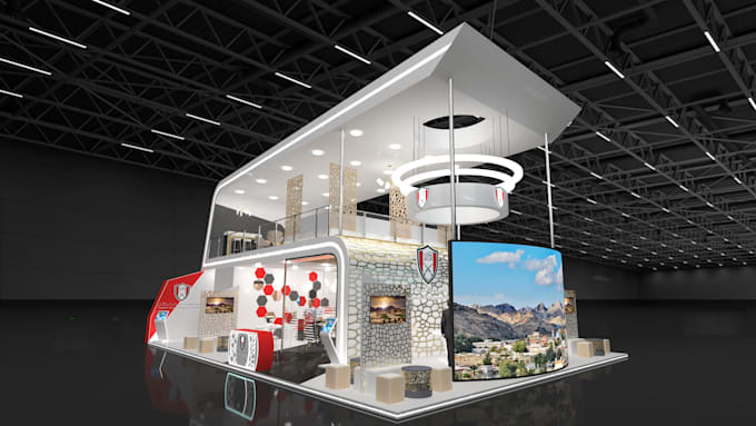 Design magnificent exhibition stand, stall, kiosk or 3d