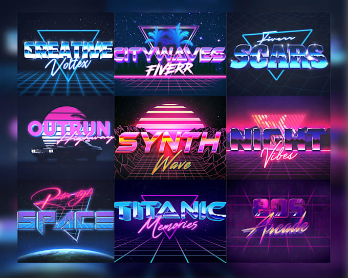 Create a 3d text logo with vintage retro by Arcade_cybor