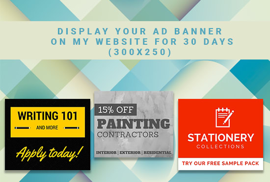 Display Your Ad Banner 300x250 On My Website For 30 Days By Jijojose