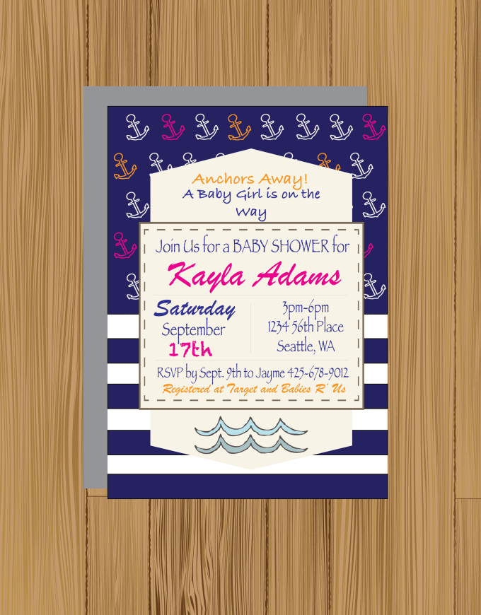 Add Custom Wording To This Baby Shower Invitation By Seaira