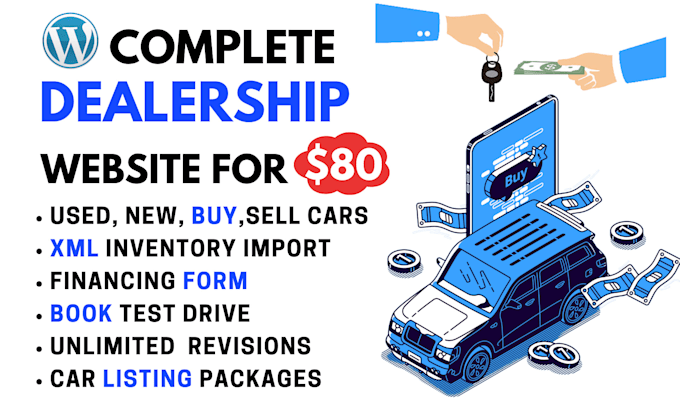 Create a wordpress automotive car dealership website by