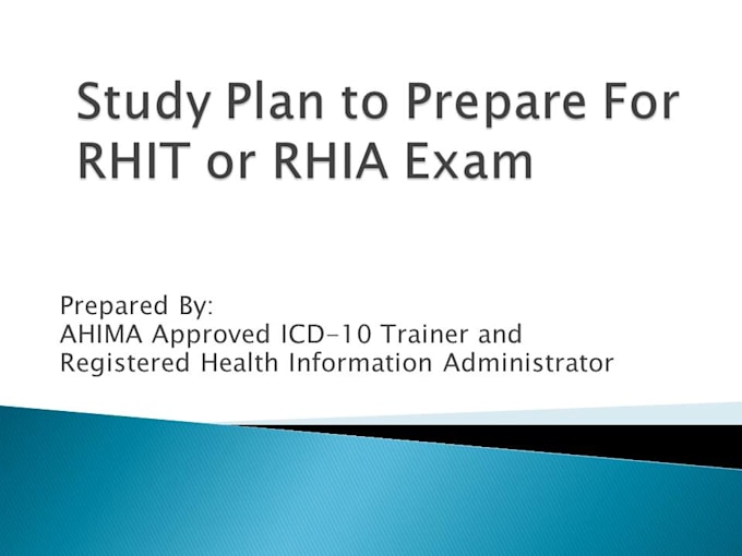 Create A Study Plan To Prepare For Rhit Exam - 