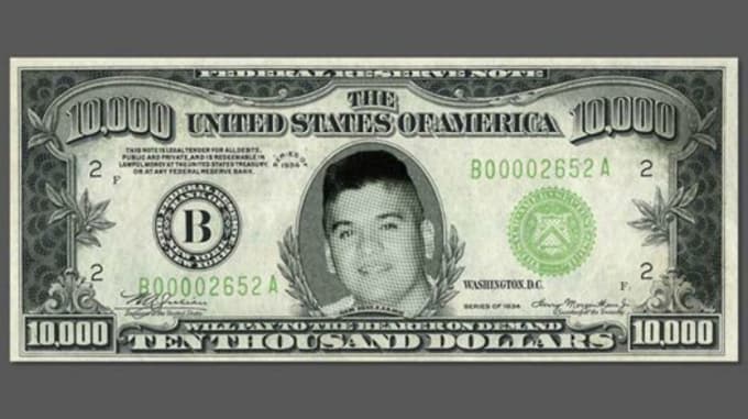 Put your face on a ten thousand dollar bill by Wilfredoaa