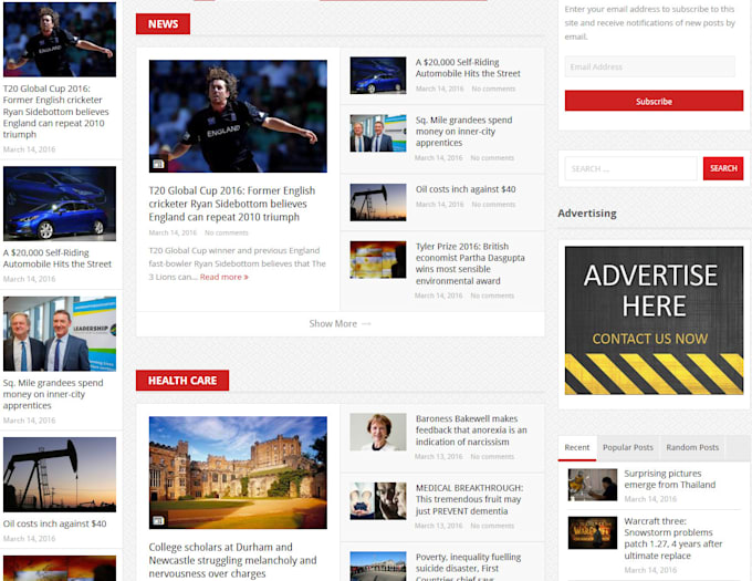 Advertise Your Banner On My News Website By Bahal987