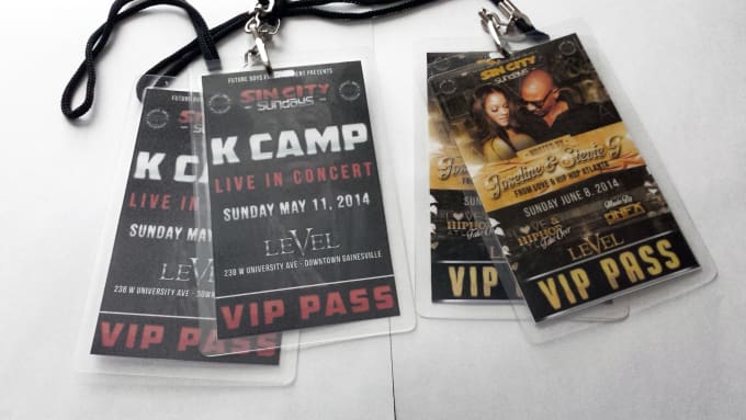 Make 2 custom laminated event passes by Nickjason