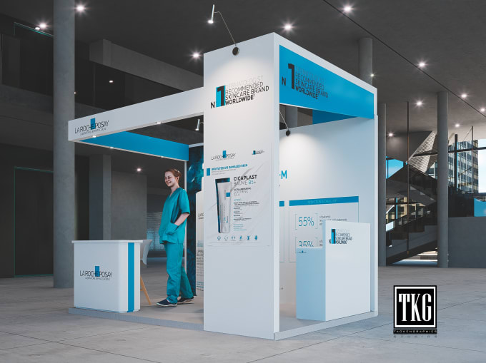 Design 3d trade show booth, exhibition stand by