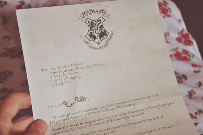 Design hogwarts letter and ticket as seen in movie by 