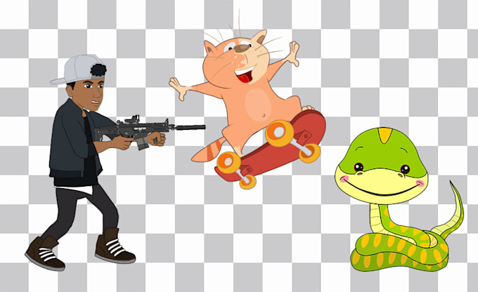 I will create and animate character design GIF mov mp4 | Animated ...