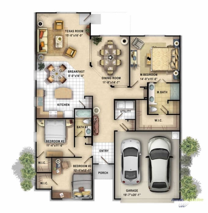 Make 2d floor plan with interior drawing by Sam india