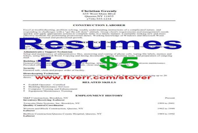 Write A Well Written Resume By Stover