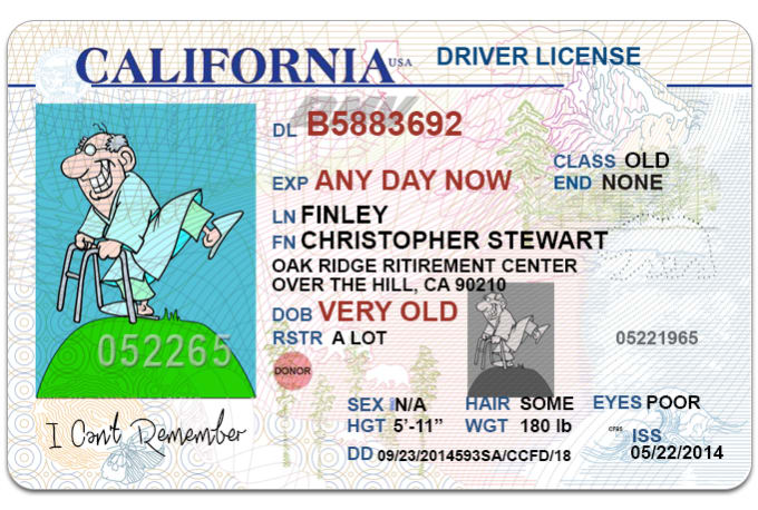 blank ca drivers license