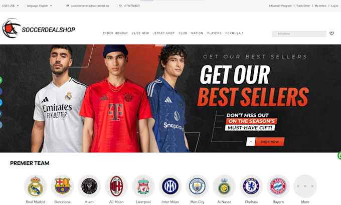 Soccer Best Jersey Shop Design Football Jersey Dropshipping Store