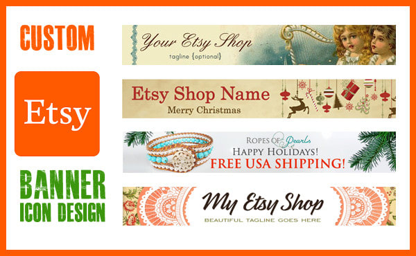 Make you an etsy banner, icon, logo or cover photo by Ebilal