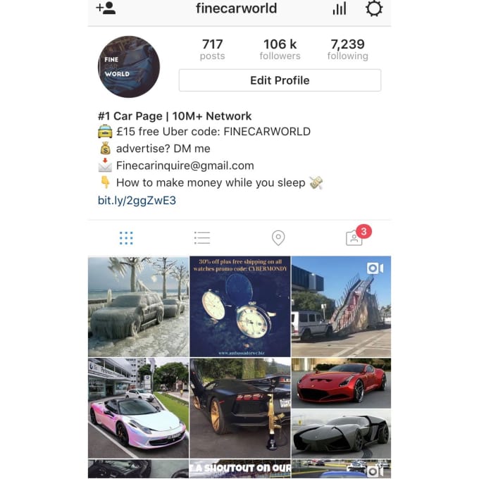 can you make money on your car page instagram