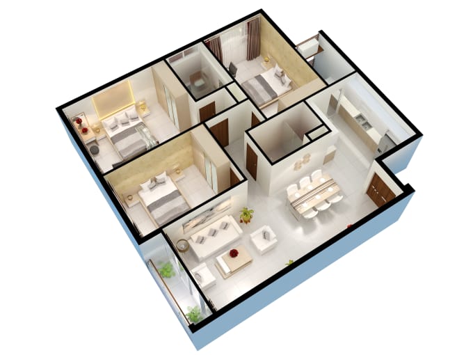 Create 3d Floor Plan Of Any Type Of Your Building By Yananguyen