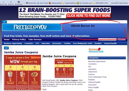 Place Your 468x60 Banner Ad On My Freebie Website For One Month By