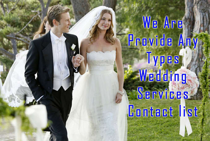 Provide Wedding Services Suppliers Dj Etc Contact Database By