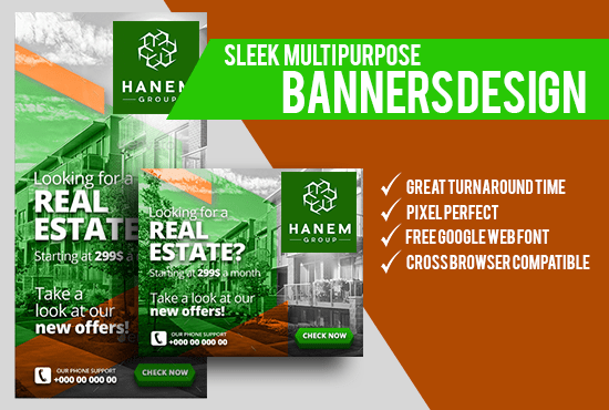 do amazing and unique stunning real estate banner design by realitymedia
