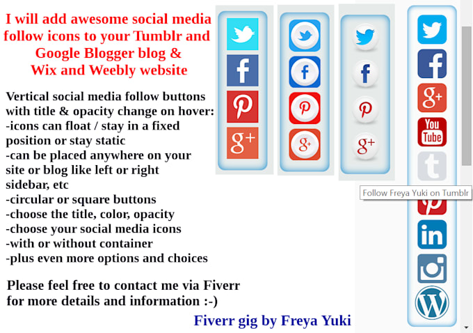 i will add awesome social media follow buttons to your blog - wix instagram follow button