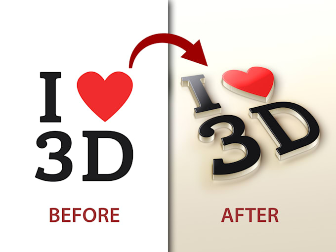 Convert your 2d flat logo or text to 3d by Sunnysylvester