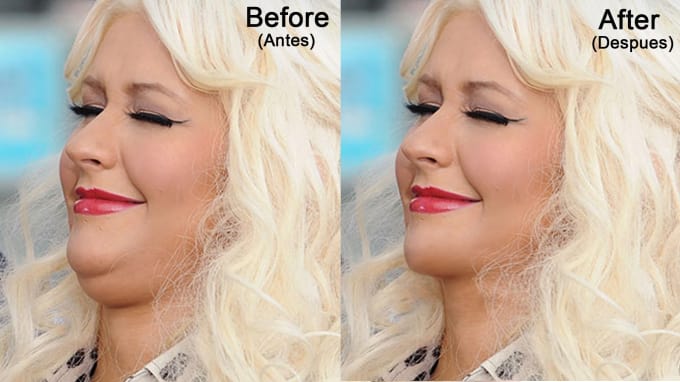 chin double photoshop remove edit menton