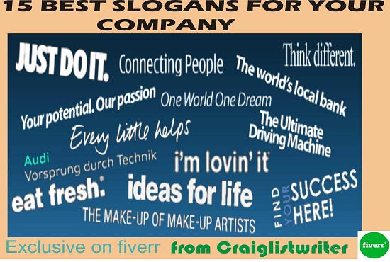 Create 10 powerful business slogans or taglines for your company by