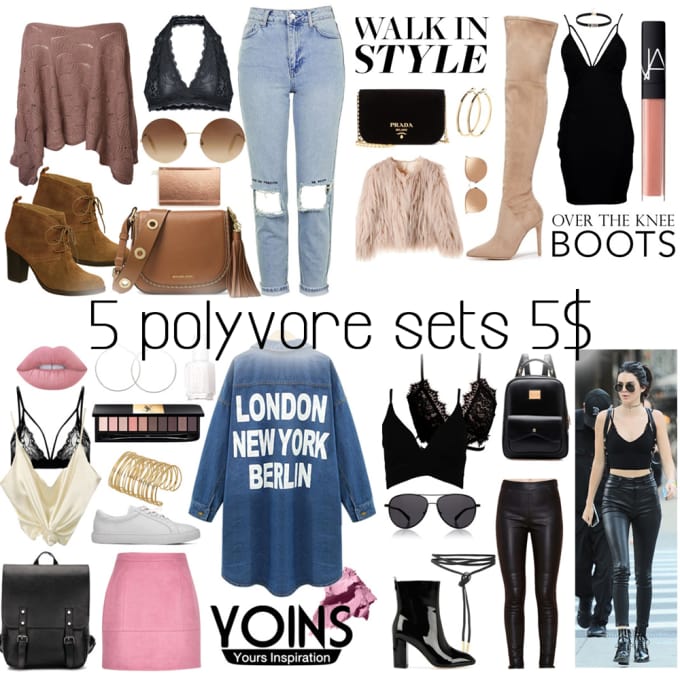 Create 5 professional polyvore sets for your store by Moonlightangie
