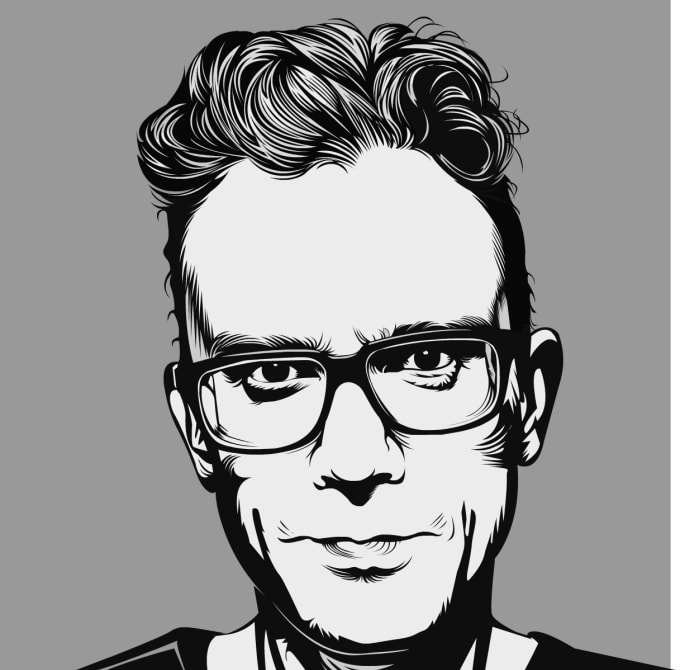Create A Detailed Vector Art Portrait Black And White By Saratm