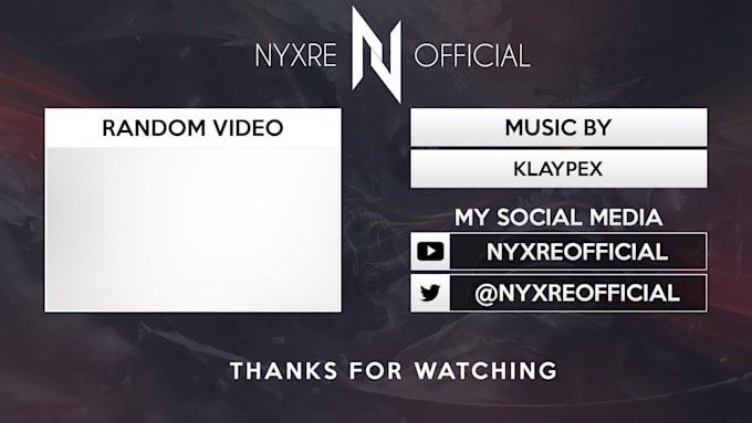 Create Youtube Banners And End Screen Outros By Nyxreofficial