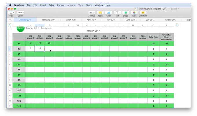 Excel Templates: Daily Revenue Spreadsheet