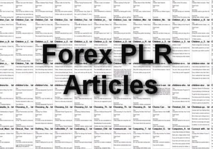Free forex trading plr articles