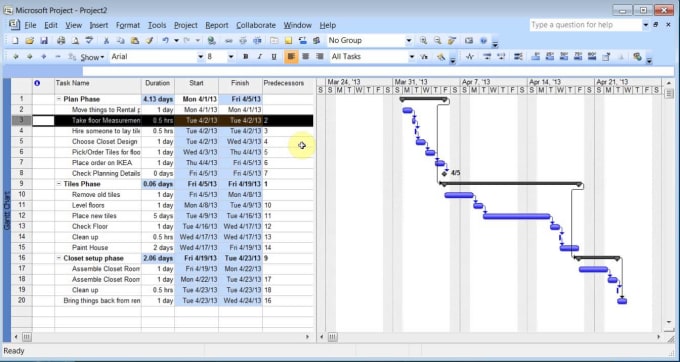 Microsoft project management