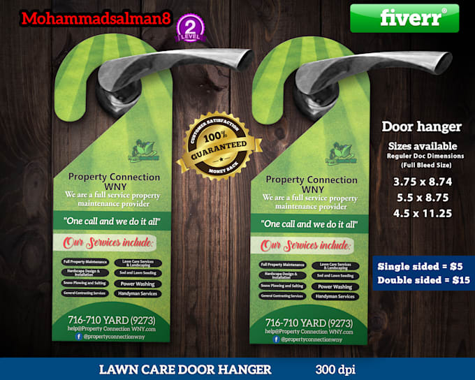 Design Your Lawn Care Door Hanger Flyer By Mohammadsalman8