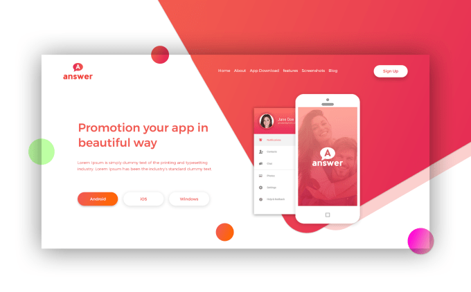 Design a modern app landing page or landing page by Al ...