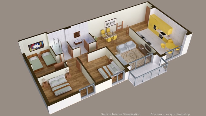  Model  your floorplan into 3d by sketchup  fastest by Laugan