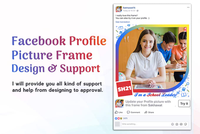  Design  a facebook profile  picture frame  by Sakhawat75