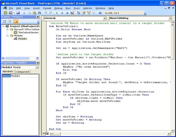 Write outlook vba macro for you by Tehsinkhan
