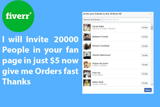 promote your facebook fan page sending invitation by ranaaqibrajpoot