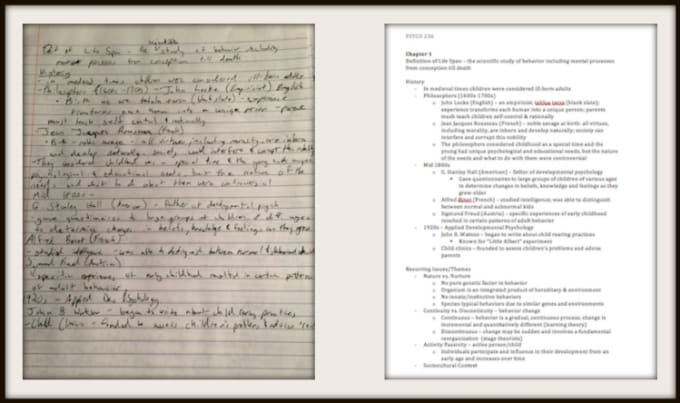 Transcribe handwritten notes into typed document by Eklynch92