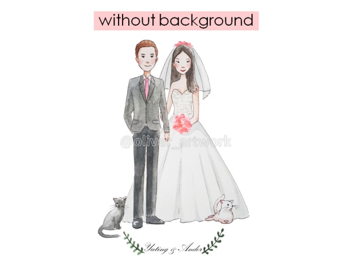 Paint Cute Watercolor Wedding Invitation By Oliver Artwork