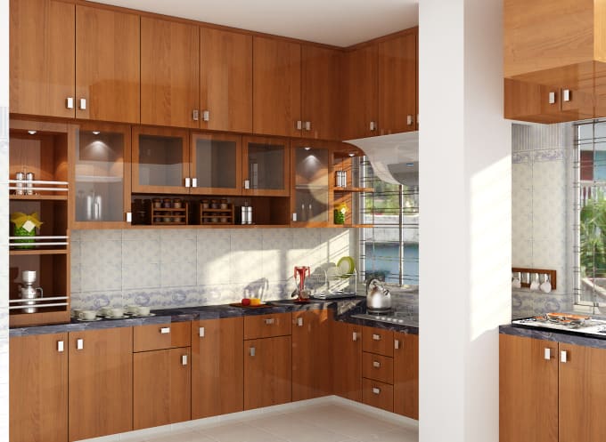 Make luxurious 3d interior kitchen cabinet design, 3d ...