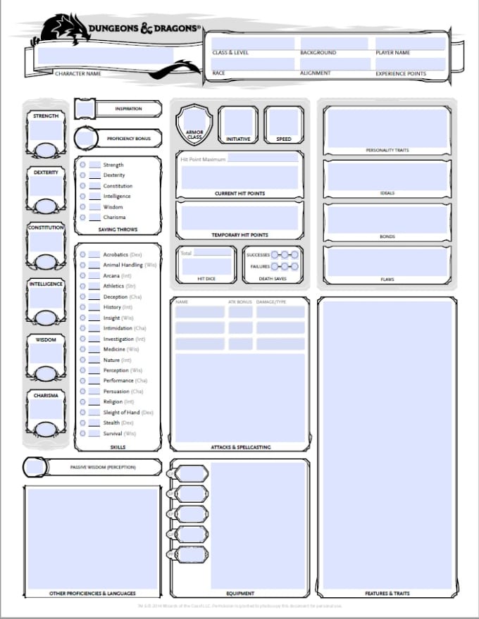 Create Dnd 5e Characters And Npcs By Joshvalentine22