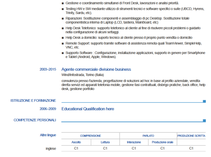 Convert Your English Cv Into Italian Standard Format By Marcopetr84